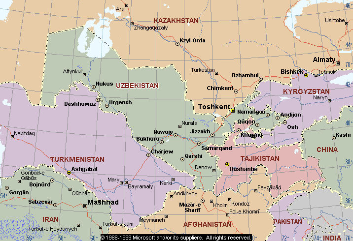 Ouzbekistan carte